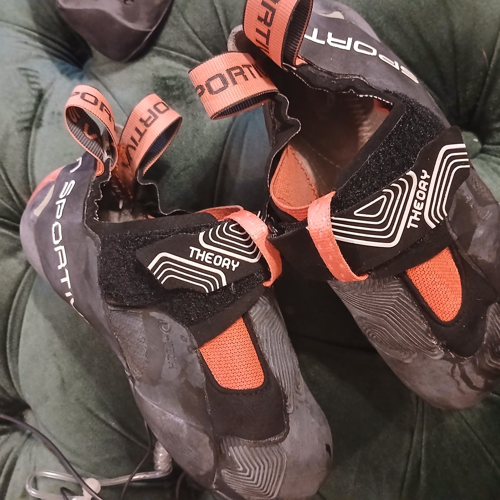 La Sportiva Black and Orange Athletic Shoes for Climbing